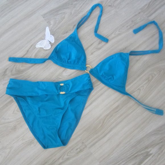 Kechika Other - COPY - KECHIKA - Sz14 - Turquoise Hi Waist Bikini